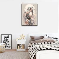 Mrnsiet Kit de Peinture à l'Huile Moderne Écologique Imprimée par Numéros pour Adultes, Motif Hibou, avec Toile, Décoration Murale pour la Maison 16x20 pouces