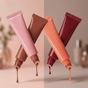 Tube de baume à lèvres rose personnalisé, tube de luxe à presser, 10-30 ml, tubes à lèvres en plastique à presser, conteneur vide avec bouchon à vis - Product Image 4