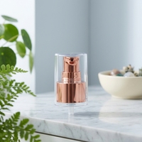 Bouchons de bouteille à pompe à sertir 24/410 en PP transparent de 100 ml, plaqués or rose UV, demi-couvercle, portables, durables et anti-fuite