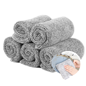 Dernière serviette en <span class=keywords><strong>microfibre</strong></span> de <span class=keywords><strong>bambou</strong></span> de qualité supérieure Super absorbant molleton de corail chiffons de nettoyage torchon de cuisine - Product Image 3