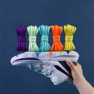 ओलियान यूनिसेक्स ओवल जूते लेस ठोस रंग आधा गोल एथलेटिक जूते के लेस स्ट्रिंग्स स्पोर्ट रनिंग स्नीकर जूते लेस - Product Image 3