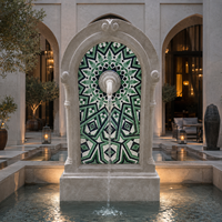 Mosaïque personnalisée à motif étoile islamique pour salle de bain et crédence de cuisine, murale artistique en céramique de pierre verte pour mur commercial