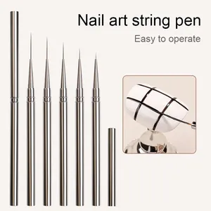 Nails Art <b>Liner</b> Brushes Striping Drawing Elongated Lines Painting 6/9/12/15/18mm Nail Professional Manicure <b>Tool</b> ZJS02 - Product Image 2