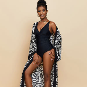 Kimono vêtements de plage été femmes portent caftan Long Civer Floral Cardigan ouvert Kimono plage nageur couvrir robe pour Bikini - Product Image 4