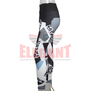 Leggings de yoga de gymnastique personnalisés pour femmes Vêtements Legging serré en élasthanne respirant Logo Taille moyenne Taille à motifs Sport tricoté - Product Image 2