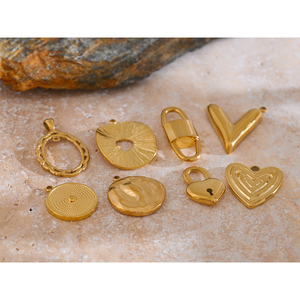Pendentif en acier inoxydable JINYOU 0001 en forme de cœur, accessoires de fabrication de bijoux faits à la main, accessoires de bijoux <span class=keywords><strong>pour</strong></span> femmes - Product Image 2