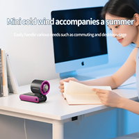 Hxtc88 Nouveau ventilateur portable pliable à main avec fonction de refroidissement par air et glace, rechargeable par USB, 6000 mAh, avec cordon de suspension