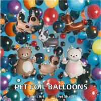 Nouveau mat anniversaire chapeau ballon animal de compagnie en forme de feuille ballons dessin animé Husky Bago chien tacheté pour les décorations de fête