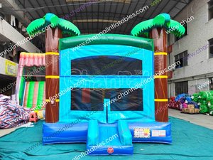 Château gonflable Palm Tree, Jeux de carnaval, Toboggan gonflable, Pistolet de paintball, Toboggan aquatique - Product Image 3