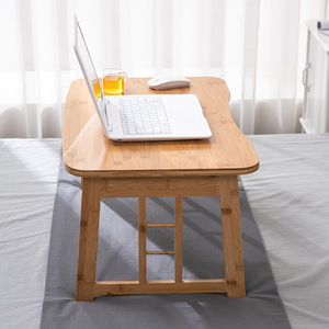 Yaoda Bamboo Folding Laptop Table 60x40cm Bed <b>Desk</b> For Dorm Study Simple Design - Product Image 3