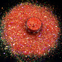 15g Glitter Poliester Chunky Pelangi Berkilau dalam Kemasan untuk Pesta Halloween, Seni Kuku, Rias Wajah, Slime Anak, dan Tumbler