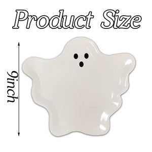 Assiettes en <span class=keywords><strong>carton</strong></span> blanc jetables carrées modernes imprimées personnalisées pour <span class=keywords><strong>Halloween</strong></span>, fantômes, pour la décoration de la table de fête à domicile - Product Image 4