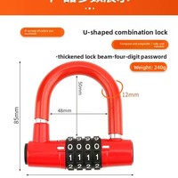 Cadenas de vélo en forme de U à combinaison, quatre chiffres réglables, résistant aux acides, aux coupures et aux scies, modèle 110
