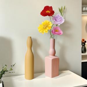 Vase givré couleur Morandi pour la maison, décoration nordique pour fleurs séchées, ornement artistique en résine époxy, personnalisable - Product Image 3