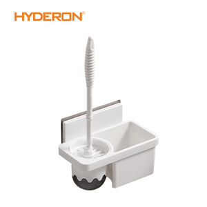 Support de rangement pour salle de bain Hyderon, en plastique et acier inoxydable, fixation par ventouse, porte-brosse à dents, design minimaliste - Product Image 4