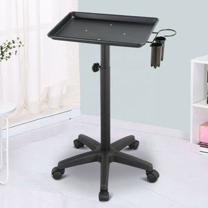 Adjustable Height Black Metal Salon Rolling Trolley Hair Styling <b>Cart</b> with <b>Tool</b> Cup Holders - Product Image 5