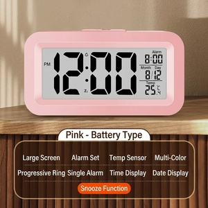 Mini Horloge Intelligente <span class=keywords><strong>de</strong></span> Table avec Affichage <span class=keywords><strong>de</strong></span> la Date, Température, Minuteur, Réveil pour Bureau, Chambre et Étude, avec Veilleuse - Product Image 5