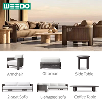 Modernes Aluminium-Terrassenmöbel-Set, Wasserfestes Metall-Seil-Outdoor-Sofa, Luxuriöses Garten-Sofa für Hotel, Villa und Resort