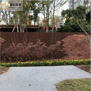 Relieve Rectangular de Bronce Fundido Jiahua con Diseño Tradicional de Follaje para Murales de Pared en Espacios Públicos - Product Image 2
