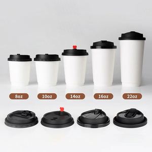 Wholesale Custom <b>Disposable</b> 8oz 12oz 16oz Single Double Wall Take Away Hot Cold Coffee Paper <b>Cup</b> With Lids - Product Image 3