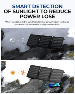 Panneaux solaires portables 5V USB pliables en ETFE PERC, efficacité de 20%, étanches, 10W/15W/20W, chargeur solaire Shine/OEM - Product Image 5
