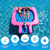 Hamac flottant gonflable avec rampe pour animaux de compagnie, quai flottant robuste, transat de piscine, plateforme flottante pour bronzer