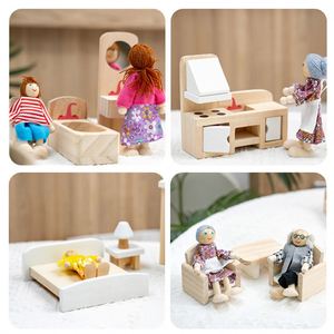 Maison de poupée miniature certifiée CPC CE, jouets de jeu d'imitation, ensemble de meubles en bois pour maison de poupée pour enfants - Product Image 4
