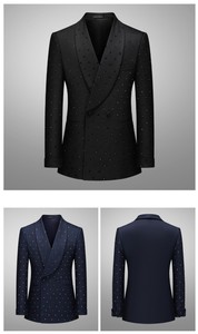 Ensemble de costume <span class=keywords><strong>pour</strong></span> <span class=keywords><strong>homme</strong></span>, style western, à double boutonnage, orné de strass, blazer et <span class=keywords><strong>pantalon</strong></span>, <span class=keywords><strong>pour</strong></span> banquet, <span class=keywords><strong>mariage</strong></span>, tenue de cérémonie - Product Image 3