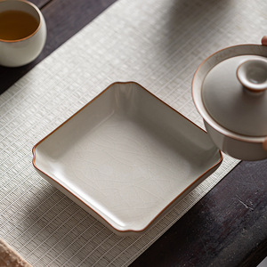 Plato cuadrado de porcelana Ru Ware para frutas, para ceremonia del té, decoración del hogar, uso en fiestas. - Product Image 4