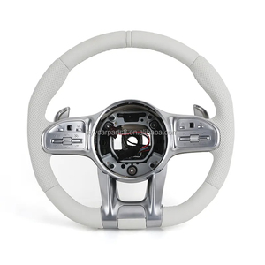 Volant en cuir blanc pour <span class=keywords><strong>Mercedes</strong></span> Benz Classe C W205 CLS W218 GLA45 CL W216 C216 CL500 CL550 <span class=keywords><strong>CL55</strong></span> CL63 C43 C63 <span class=keywords><strong>AMG</strong></span> - Product Image 1