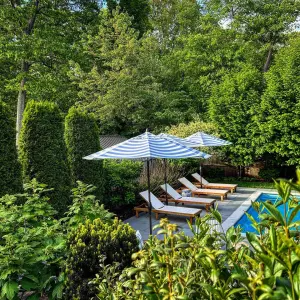 Mobilier d'extérieur Jardin Double Auvent Stripe Market Garden Restaurant <span class=keywords><strong>Parasol</strong></span> Grand <span class=keywords><strong>Parasol</strong></span> <span class=keywords><strong>3m</strong></span> 2.7m <span class=keywords><strong>Parasol</strong></span> de patio pour la plage - Product Image 3