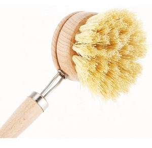 Brosse <span class=keywords><strong>de</strong></span> cuisine en bambou naturel, 4 pièces, outils <span class=keywords><strong>de</strong></span> nettoyage en bois à Long manche, poêle Pot, bol, nettoyage <span class=keywords><strong>de</strong></span> la vaisselle, avec tête <span class=keywords><strong>de</strong></span> remplacement - Product Image 4