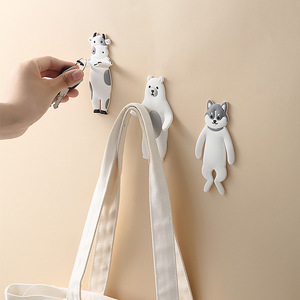 Cartoon Bending <b>Hook</b> Creative Home Storage Adhesive <b>Wall</b> Hanging <b>Hook</b> for <b>Key</b> Glasses Door Rear for Bathroom Storage - Product Image 2