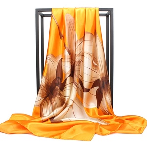 Foulard en soie à pois personnalisé pour femme, carré bleu en satin, avec logo de <span class=keywords><strong>marque</strong></span> personnalisé, pour cheveux et cou - Product Image 2