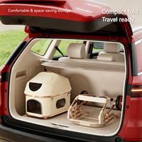 Poussette pour animaux de compagnie PETAOK en alliage d'aluminium léger à 4 roues, écologique, pliable en une seule étape, design simple, compatible chiens et chats, transport en voiture