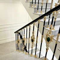 Vente en gros de balustres d'escalier en aluminium de nouvelle conception, très demandés, pour escaliers droits de villas et d'appartements, escaliers intérieurs