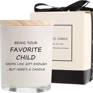 LANJO Mother's Day Neutral Gift <b>Set</b> White Glass Jar with Wooden Lid and Soy Wax Scented <b>Candle</b> For Gift and Home Decoration - Product Image 1