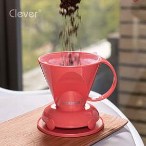 Filtro de Café Reutilizable Compacto de Material de Grado Alimenticio, Color Rojo Coral, Forma Trapezoidal, para Oficina o Despensa - Product Image 2