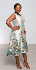 Traje de Falda Elegante de Alta Calidad con Estampado Floral, Estilo Americano, para Mujer, Ideal para Iglesia - Product Image 3