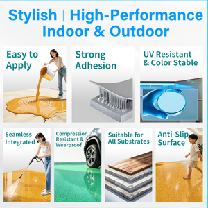 Pintura Epoxi para Pisos Autonivelante con Arena de Colores, Pintura con Efecto Mármol, Pinturas para Pisos para Interiores y Exteriores, Pintura para Casas - Product Image 5