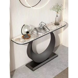 Console d'entrée de style italien léger <span class=keywords><strong>et</strong></span> luxueux, design nordique simple <span class=keywords><strong>et</strong></span> moderne avec plateau en ardoise, design semi-circulaire pour entrée <span class=keywords><strong>et</strong></span> <span class=keywords><strong>couloir</strong></span> - Product Image 5