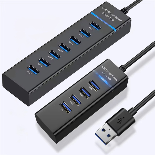 Usb 3.0 USB2.0 Hub 7 Port /4Port Usb Hub High-Speed Computer Usb Hub Splitter Multiport Adapter for PC Laptop