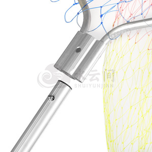 Shuiyunjian Épuisette de pêche à trois voies couleur naturelle, tête de filet détachable, <span class=keywords><strong>manche</strong></span> en aluminium, maille de 8 mm, perche télescopique - Robuste - Product Image 2
