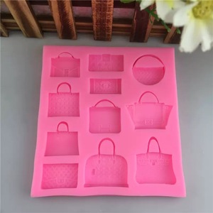 Diseño de maquillaje Moldes de chocolate de caramelo Pasta de goma Llavero Moldes Bolso Bolsos de mano Monederos Zapatos de tacón alto Moldes de silicona <span class=keywords><strong>Fondant</strong></span> - Product Image 5