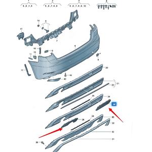 Pour <span class=keywords><strong>Audi</strong></span> <span class=keywords><strong>A3</strong></span> 2017 Berline, Spoiler de pare-chocs arrière, garniture OE 8V5807820B 8V5807834D <span class=keywords><strong>Sport</strong></span> <span class=keywords><strong>Line</strong></span>, finition ABS noir brillant - Product Image 5