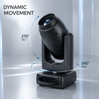 Projecteur LED 3-en-1 BSW 300W à faisceau spot, wash et moving head avec zoom, rotation, gobo et prisme DMX512 pour éclairage de scène de mariage (Stock US)