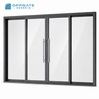 Portes coulissantes en aluminium sur mesure, système de 4 panneaux en verre pour ouvertures larges de patios commerciaux, balcons et projets de jardins
