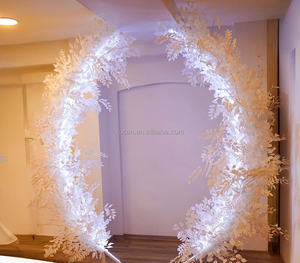 शादी की पार्टी सजावट, जन्मदिन के फूल मेहराब सफेद पत्ती के चक्कर में दिखाई गई - Product Image 4