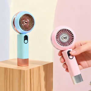 Portable Handheld <b>Fan</b> With Led <b>Light</b> Digital Display Usb Charging 5W Dc Motor 8H Runtime Button Control - Product Image 5