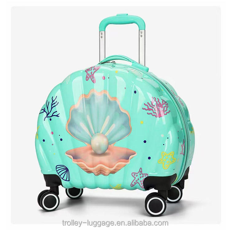 ABS+PC Small Size 16inch Smart Valise Kids Rolling Trolley Bags Round  Luggage Carry on Suit case